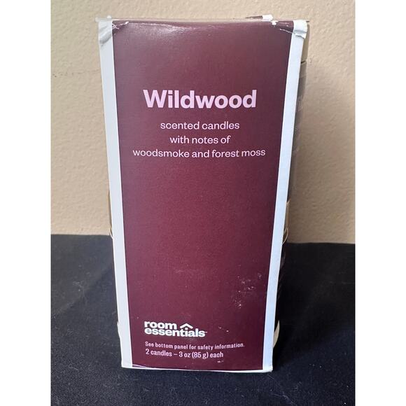 Room Essentials 2pk Tin Gift Set Wildwood Jar Candle 3oz: Soy Wax Blend New - Picture 3 of 7